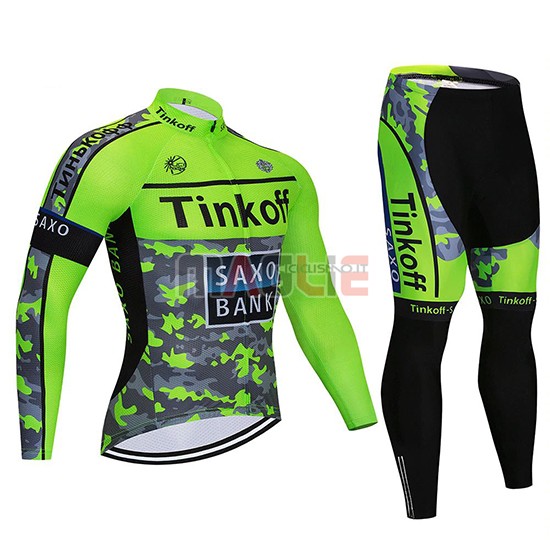 Maglia Tinkoff Saxo Bank Manica Lunga 2020 Verde Camuffamento